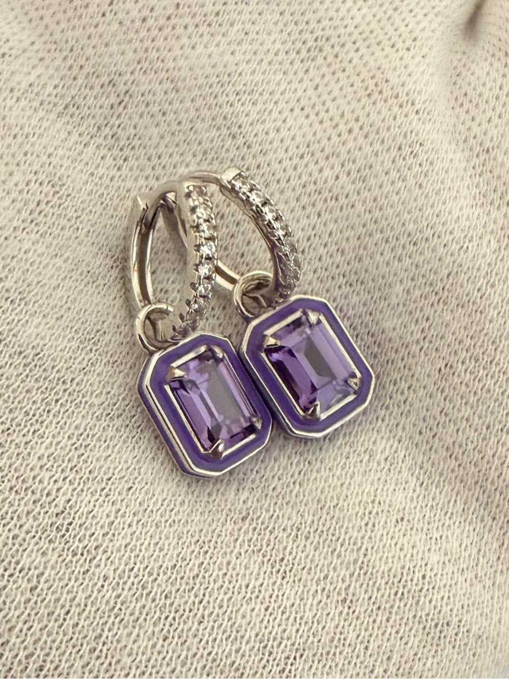 925 Sterling Silver Cubic Zirconia Geometric Dainty Earring